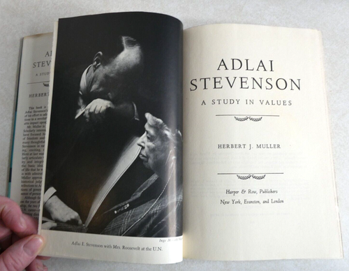Adlai Stevenson A Study in Values by Herbert J Muller Vintage Book 1st Ed 1967 - Picture 14 of 23