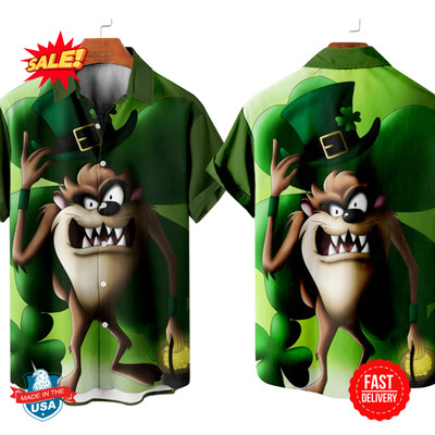 Hawaiian Shirt - Golden Age Cartoon Characters St. Patrick's Day
