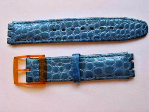 Swatch - Malpensa LX109 Watch AG 1991 Blue Leather Band 