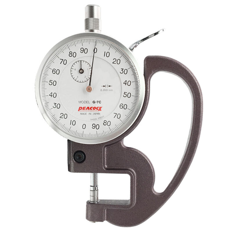 Japan Peacock Thickness Gauge Instrument G-7C 0-5mm Micrometer Thickness  0.001mm