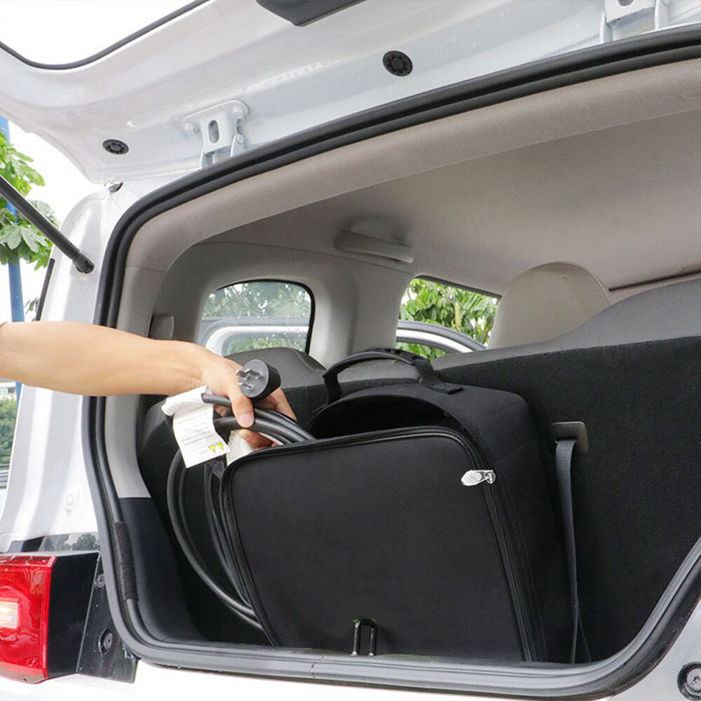 Black Car Charging Cable Case Charger Plugs New Energy Storage Bag Accessories