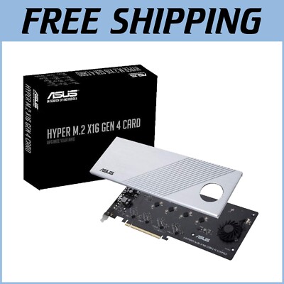 Stylish PCIe 4.0 X16 Card - 4-Bay NVMe M.2 RAID Support for Enhanced Performance