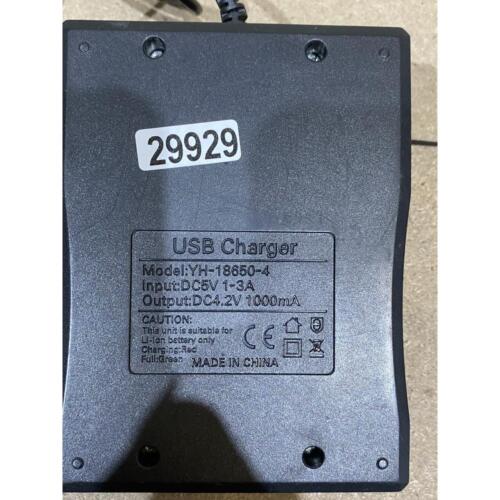Black 4-Slot USB Battery Charger 1000mA Compact for 3.7V Lithium-Ion Batteries - Picture 4 of 7
