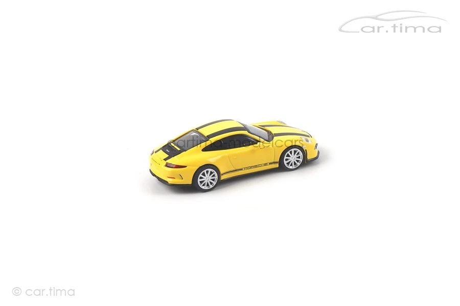 Porsche 911 (991) R Racing Giallo/Dekorstreifen Nero Minichamps 1:87 870066222 - Immagine 3 di 4