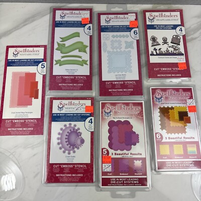 Spellbinders Nestabilities Shapeabilities Die Cut Emboss Stencil Lot of 7