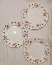 Set Of 3 Vintage Myott Heritage Dinner Plates 10" Swirl Floral Made In England 