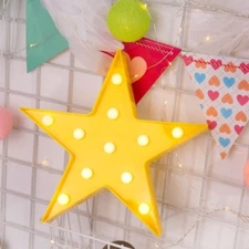 AMZER Pentagram Shape White LED Decoration Light 2AA Batteries Powered - Yellow