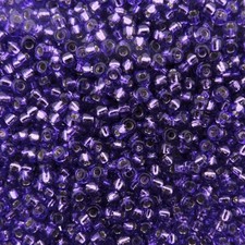 Miyuki Round Seed Beads Size 11/0 24 Grams Silver Lined Purple 11-1344