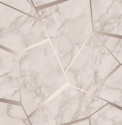 Neu Fine Decor Fractal Metallic Geometrisch Marmor Rosegold Tapete FD42264