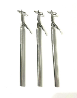 Dental Amalgam Carriers Instruments Tool Single Ended Used Lot of 3