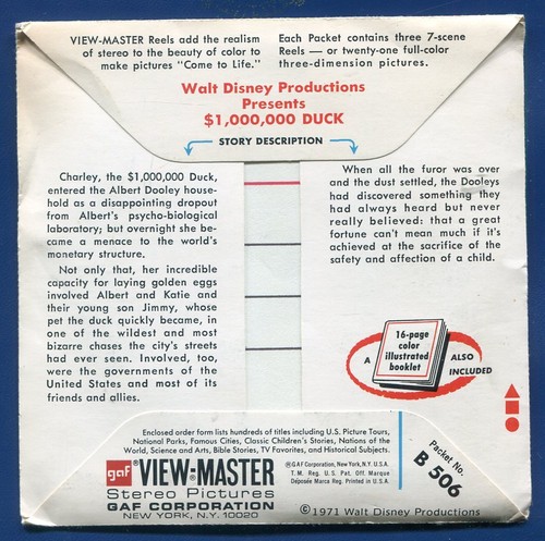View-Master $1,000,000 Duck B506 3 Reels and Booklet - Picture 2 of 2
