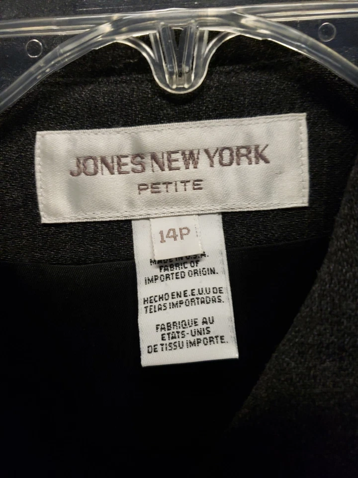 Chaqueta Jones New York para mujer talla 14P gris oscuro con botones delanteros 3 botones Foto 4 de 4