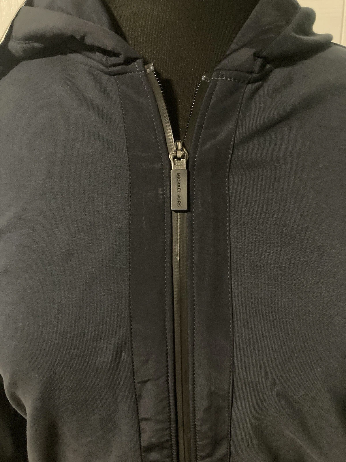 Felpa con cappuccio e zip intera Michael Kors uomo mezzanotte manica lunga S