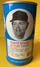 1977 Rusty Staub Detroit Tigers   RC Cola can vintage baseball Royal Crown mlb