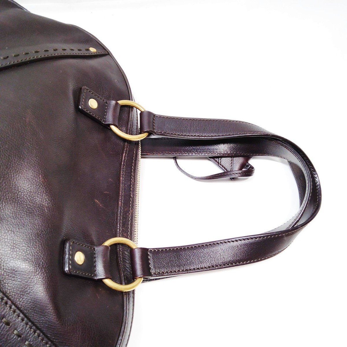 Yves Saint Laurent Hand Bag YSL Muse Large Dark Brown Brown