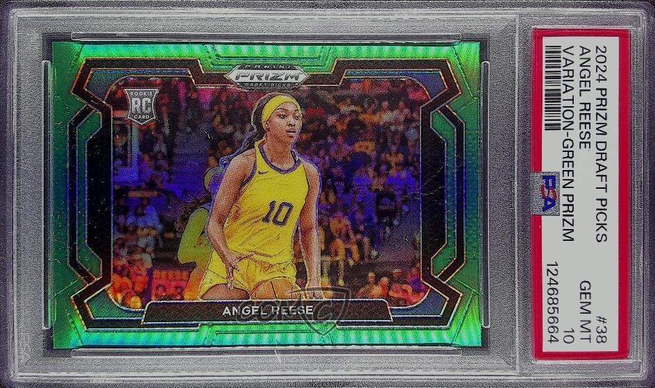 2024 Prizm Draft Picks Green Variations Angel Reese #38 PSA 10 GEM MT Rookie RC