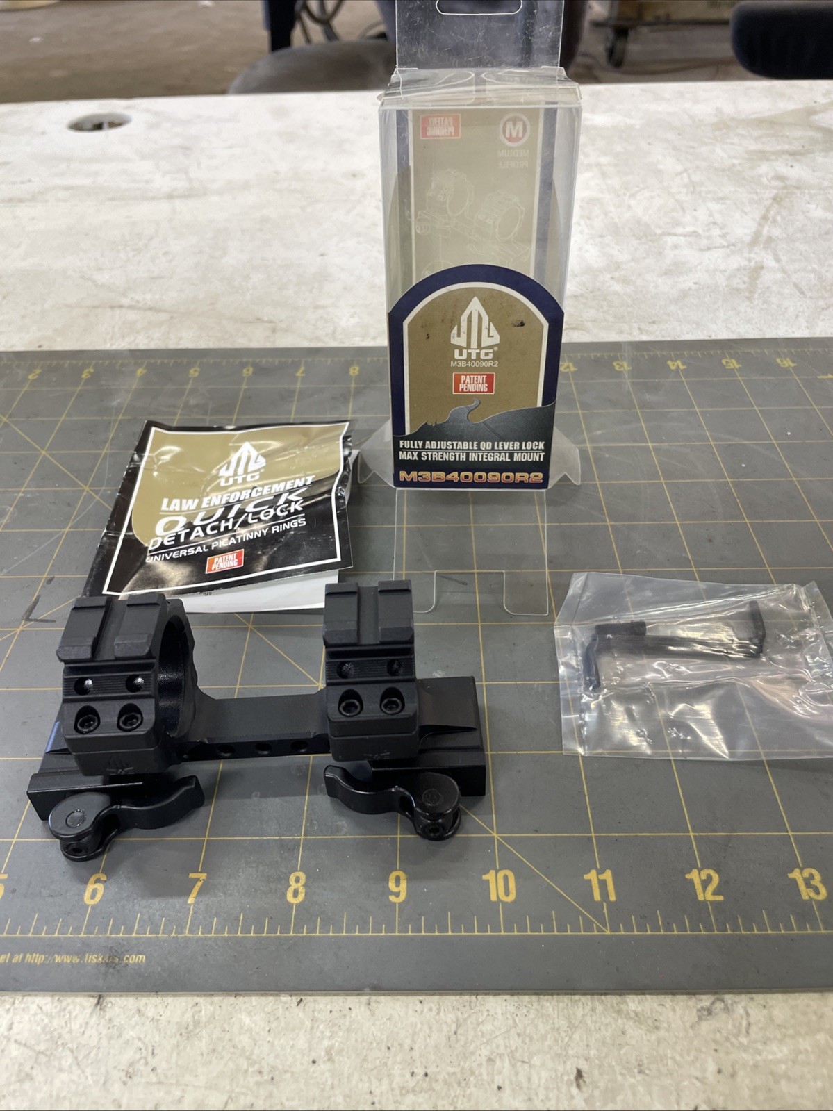 UTG M3B40090R2 30mm QD Integral Picatinny Rings, Matte Black, Medium