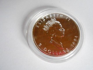 5 Dollars Kanada Maple Leaf 1994 999er Silber 1 Feinunze