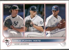 AL Wins Leaders (Gerrit Cole / Chris Flexen / Steven Matz) Topps 2022 Topps #270