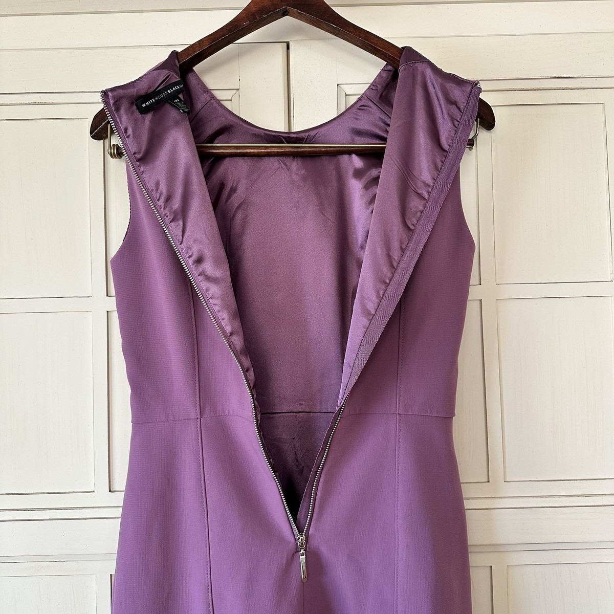 whbm purple dress White House Black Market Purple Sheath Dress Size 00 Sleeveless Fit & Flare Zip