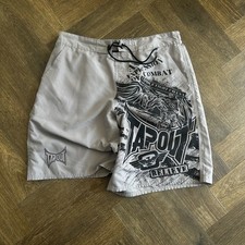 Y2K TAPOUT MMA boardshorts baggy spell out grey XL W36