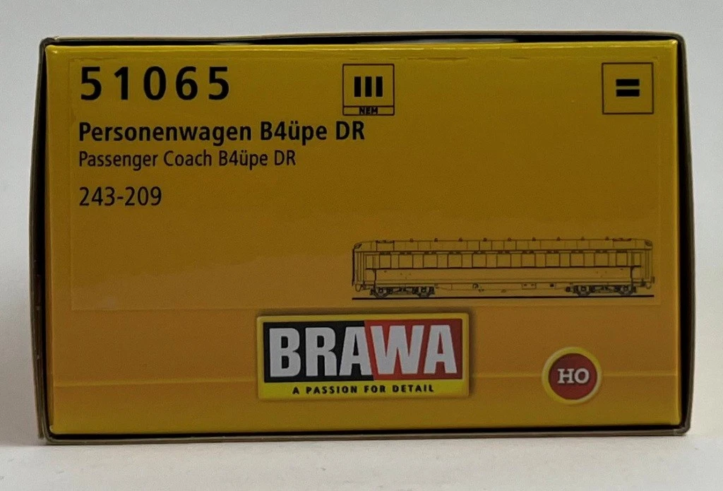 Brawa 51065 H0 Personenwagen B4üpe  243-209  Ep. III DR