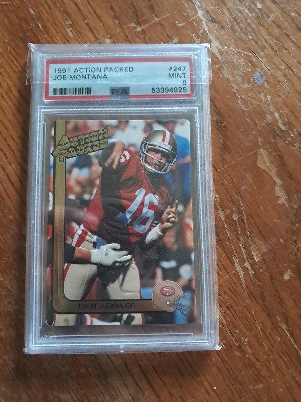 JOE MONTANA PSA 9 1991 ACTION PACKED FOOTBALL #247 49ERS
