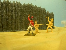 3  British 1756 F I series 1/32nd attacking 1 well painted Mar. Listing 
