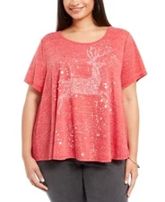 STYLE & CO-EDI/DISORDERLY KIDS Women’s   reindeer prance Size 2X