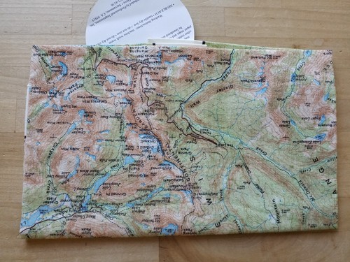 Bandanamap Glacier National Park Bandana 22" x 22" - Topographical Map NEW - Picture 2 of 6
