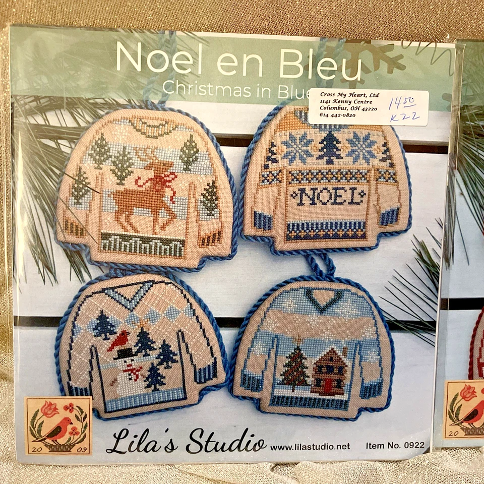 Cross Stitch Patterns CHRISTMAS Noel Christmas Adorables Noel en Rouge et Bleu - Image 4 of 4