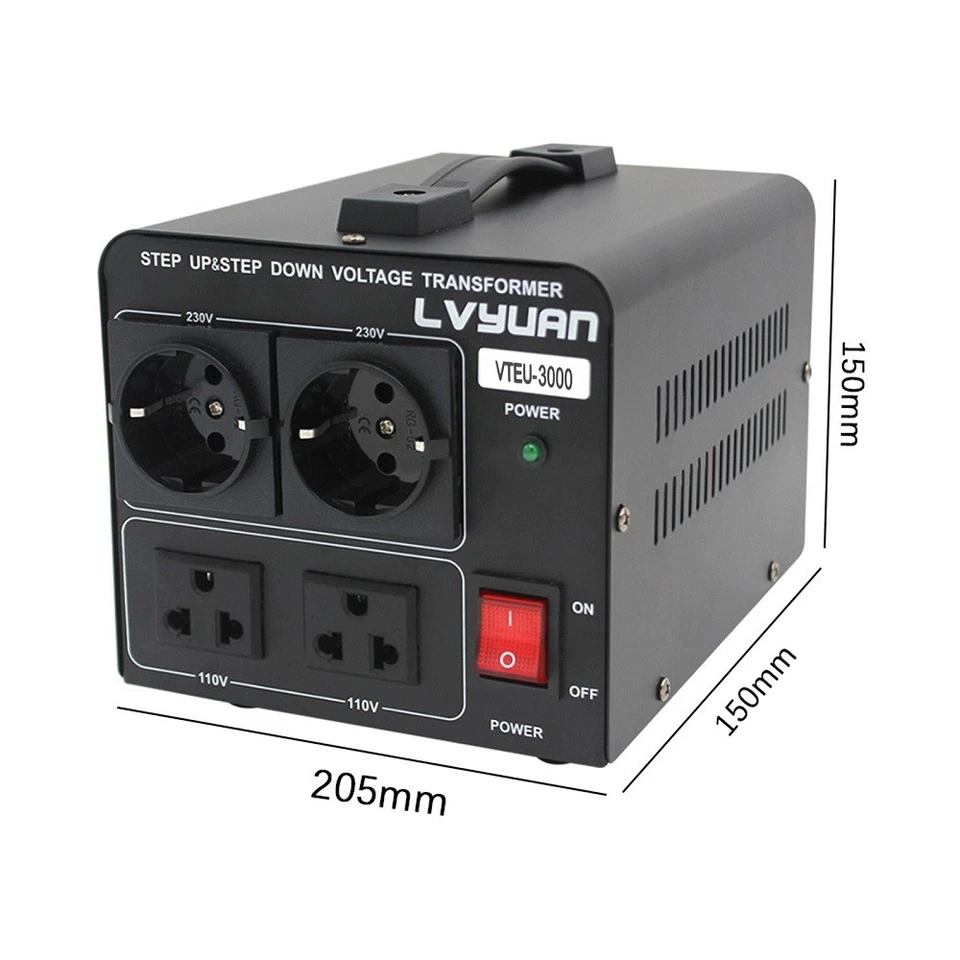 1500W 3000W Spannungswandler 110V/230V & 230V/110V Transformator Konverter - Bild 2 von 4