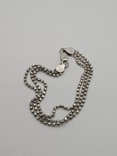 Vintage Sterling Silver Italy Ball 3 Strand Bracelet 7"