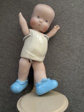 RARE 1990 Annie Laurie Signed Artisan Bisque Jointed Baby Doll 6.5" Glazed Shirt