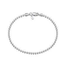 925 Sterling Silver 2 mm Ball Chain Bracelet Length 7.5" inch / 19 cm 7.5 