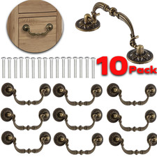 10Pack Drawer Pulls Vintage Drop Antique Bronze Cabinet Dresser Handles Knob US