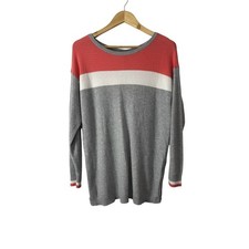 T by Talbots Color Block Crewneck Textured Sweater Womens Large Beachy Casual