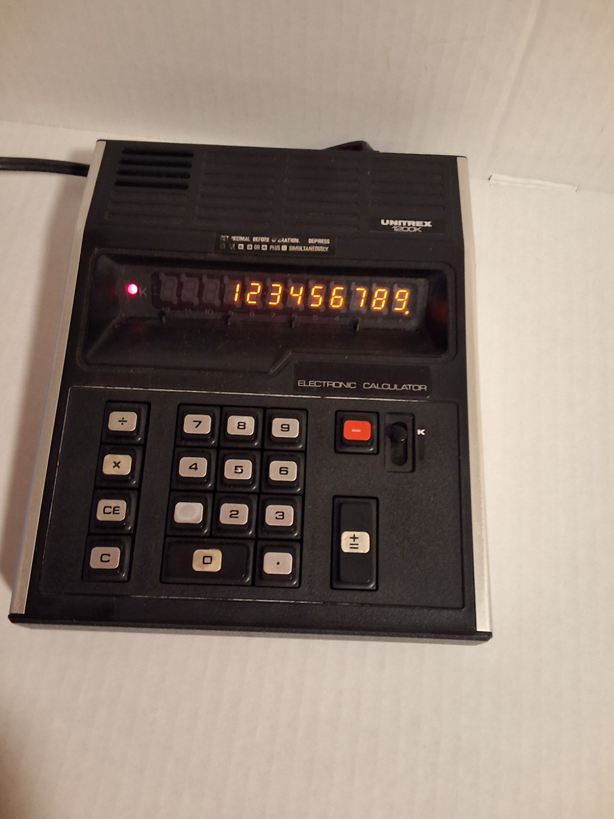 Vintage Unitrex 1200KAC Powered Calculator Made In Japan - Rare - Tested