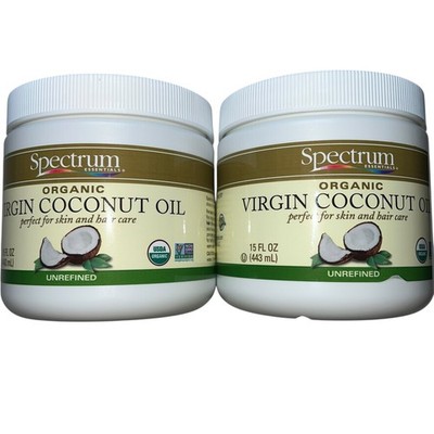 2-Pack Organic Virgin Coconut Oil Unrefined Cold-Pressed for Skin Hair Cooking