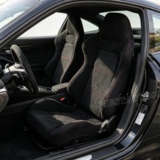 Universal Suede Reclinable Black Racing Seats Car Seats Pair Leftright