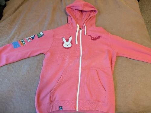 Jinx Hoodie Unisex XL Pink D.Va Overwatch Full Zip Fleece - product listing photo