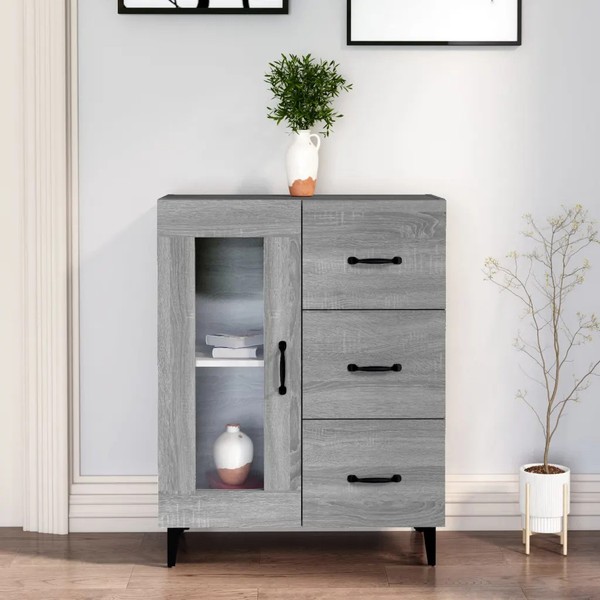 Sideboard Sonoma Grau 69,5X34X90 Cm Wohnzimmer Holzwerkstoff-image