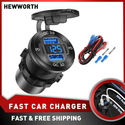 4 Port PD QC USB Charger Waterproof Marine Power Socket for Boat RV Motorcycle