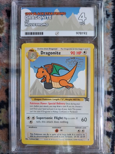 Pokémon Dragonite Black Star Promo #5 First Movie Promo WOTC ACE 4 - Afbeelding 1 van 9
