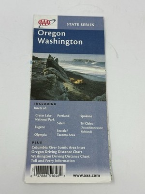 Vintage 2002 AAA Map of Oregon Washington (State Series) U8