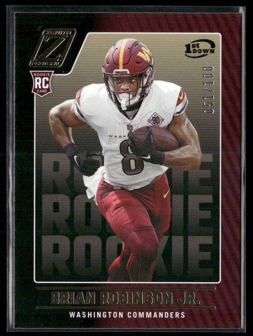 Brian Robinson Jr 2022 Zenith 1st Down RC 51/100 #127