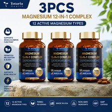 3x Magnesium 12 in 1Complex 700mg-Glycinate C...