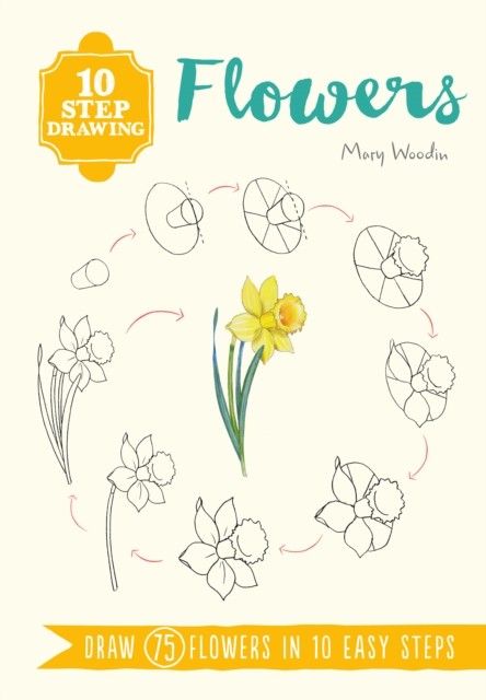 10 Step Drawing: Flowers by Mary Woodin (Paperback Book)