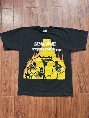Vtg 1999 Rare Samhain III November Coming Fire Tshirt Danzig Blue Grape Sz Large