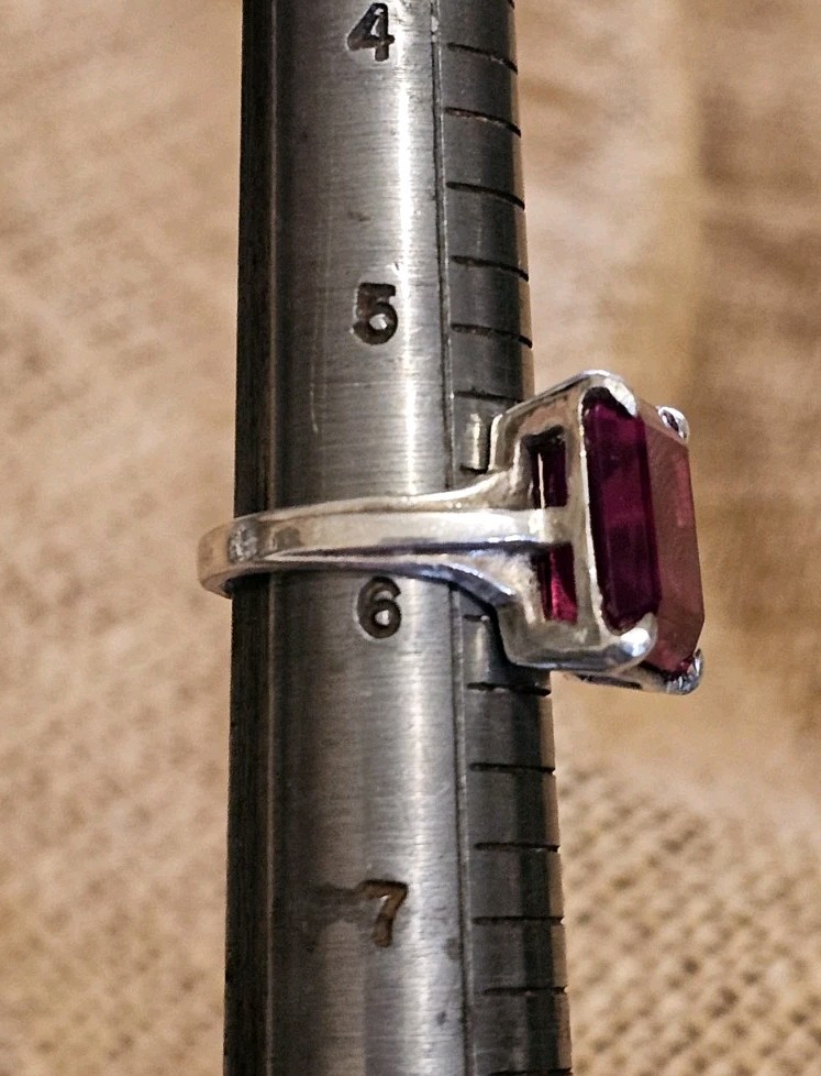 Huge Emerald Cut Sim Red Lab Created Ruby with So… - image 6